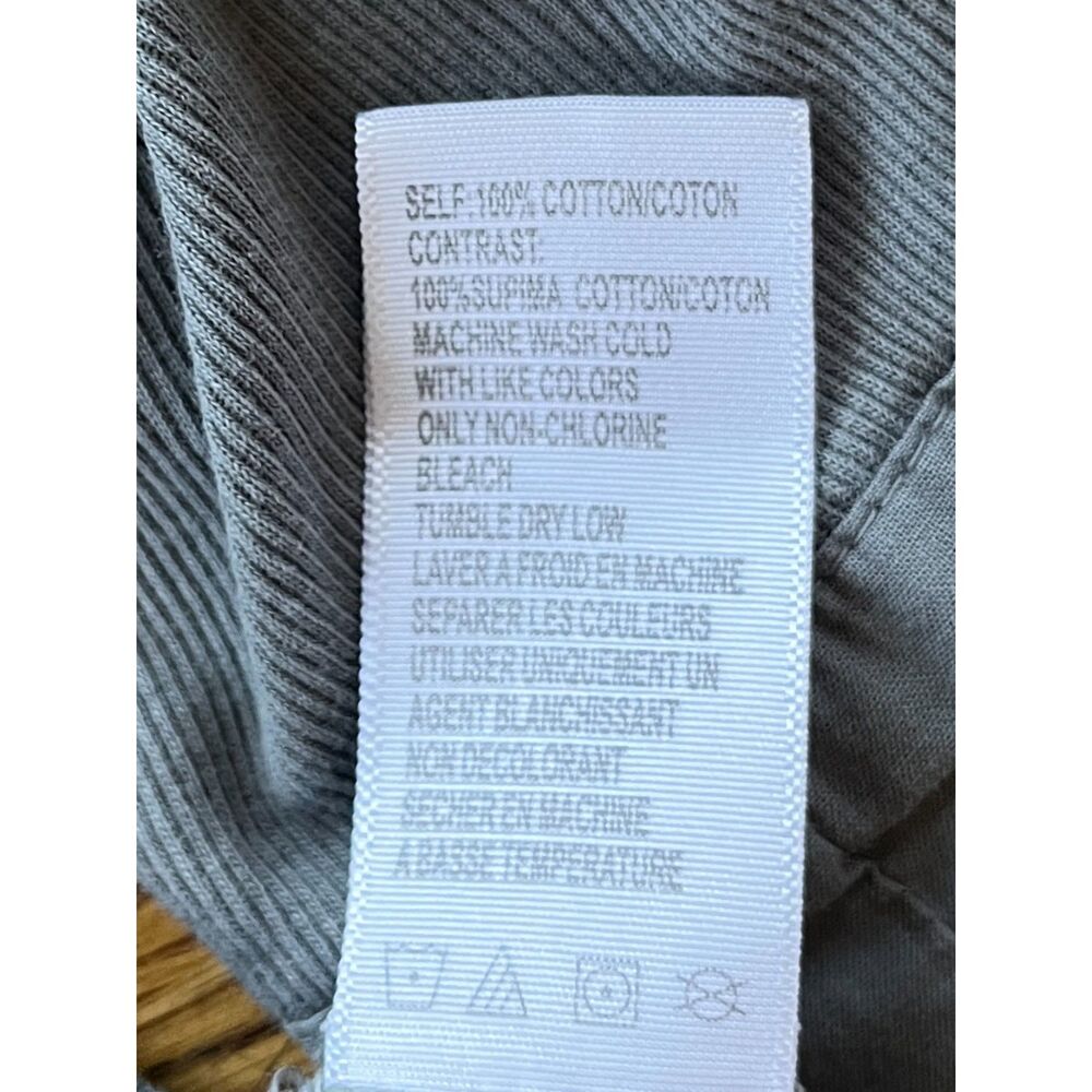 Standard JAMES PERSE Gray Button Up Shirt Top Women's Size 2 Medium - Picture 6 of 12